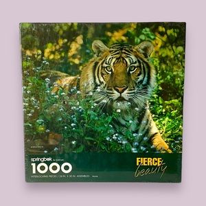 NEW Sealed Vintage Springbok Fierce Beauty 1000pc Tiger Jigsaw Puzzle